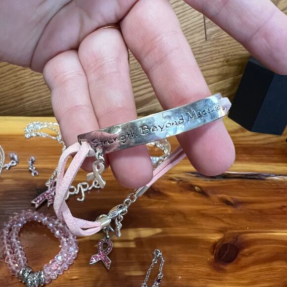 Vintage Lot Hope Pink Ribbon Cancer Awareness Support Fashion Jewelry 16 Pieces - Picture 4 of 13